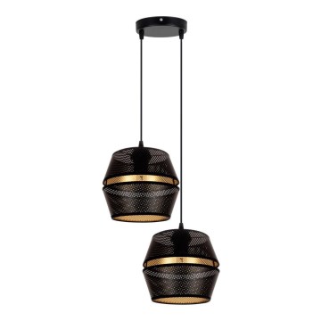 Candelabro suspenso PARIS 2xE27/60W/230V preto/dourado