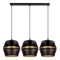 Candelabro suspenso PARIS 3xE27/60W/230V preto/dourado