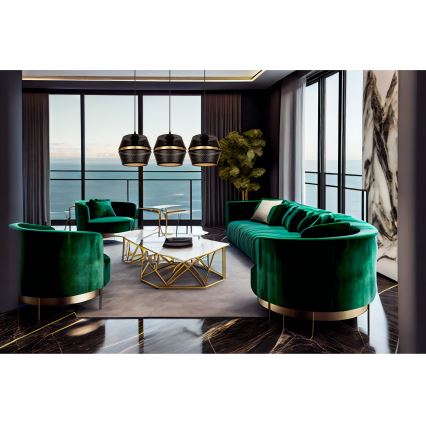 Candelabro suspenso PARIS 3xE27/60W/230V preto/dourado