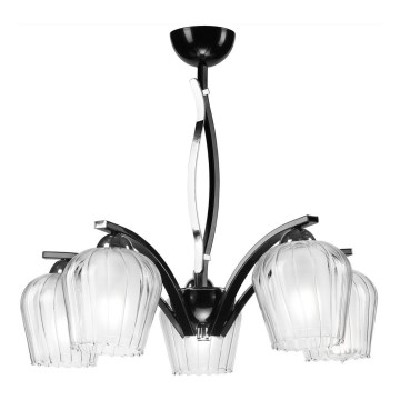 Candelabro suspenso PAULA 5xE27/60W/230V preto