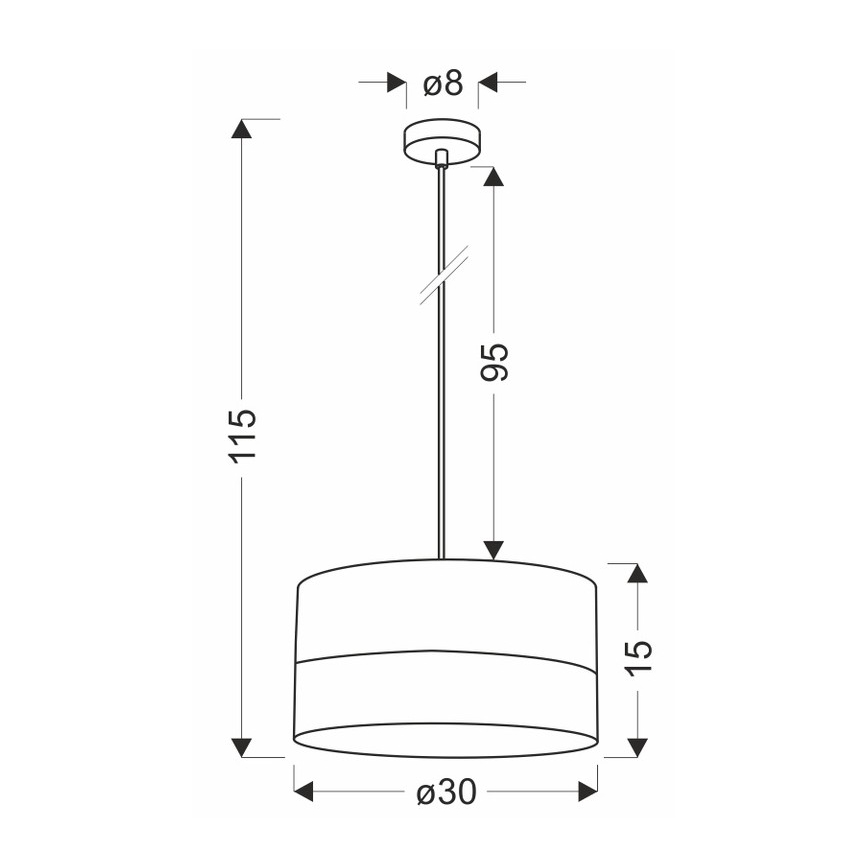 Candelabro suspenso PORTO 1xE27/60W/230V preto/castanho