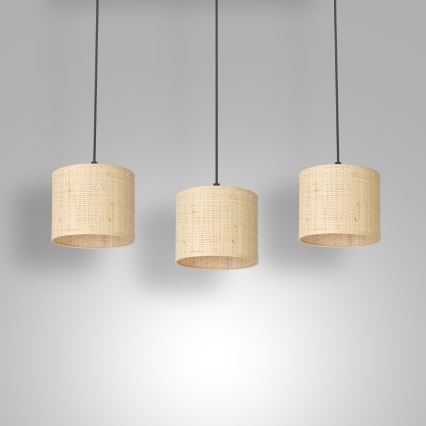 Candelabro suspenso RATTAN 3xE27/60W/230V vime