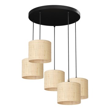 Candelabro suspenso RATTAN 5xE27/60W/230V vime