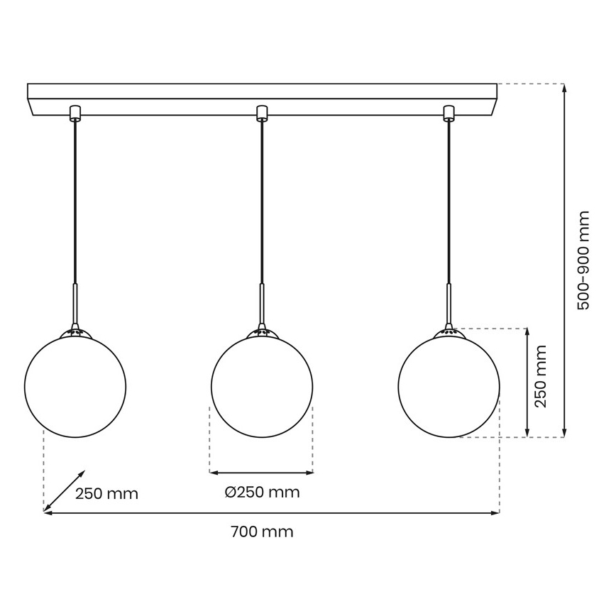 Candelabro suspenso REFLEX 3xE14/40W/230V