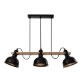 Candelabro suspenso RENO 3xE27/40W/230V preto/castanho