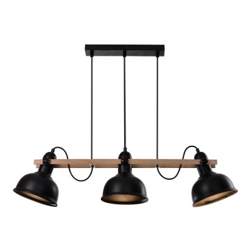Candelabro suspenso RENO 3xE27/40W/230V preto/castanho