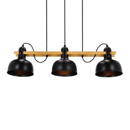 Candelabro suspenso RENO 3xE27/40W/230V preto/castanho