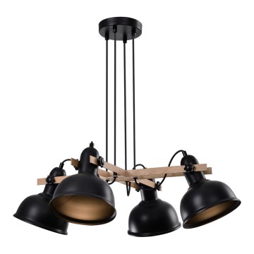 Candelabro suspenso RENO 4xE27/40W/230V preto/castanho
