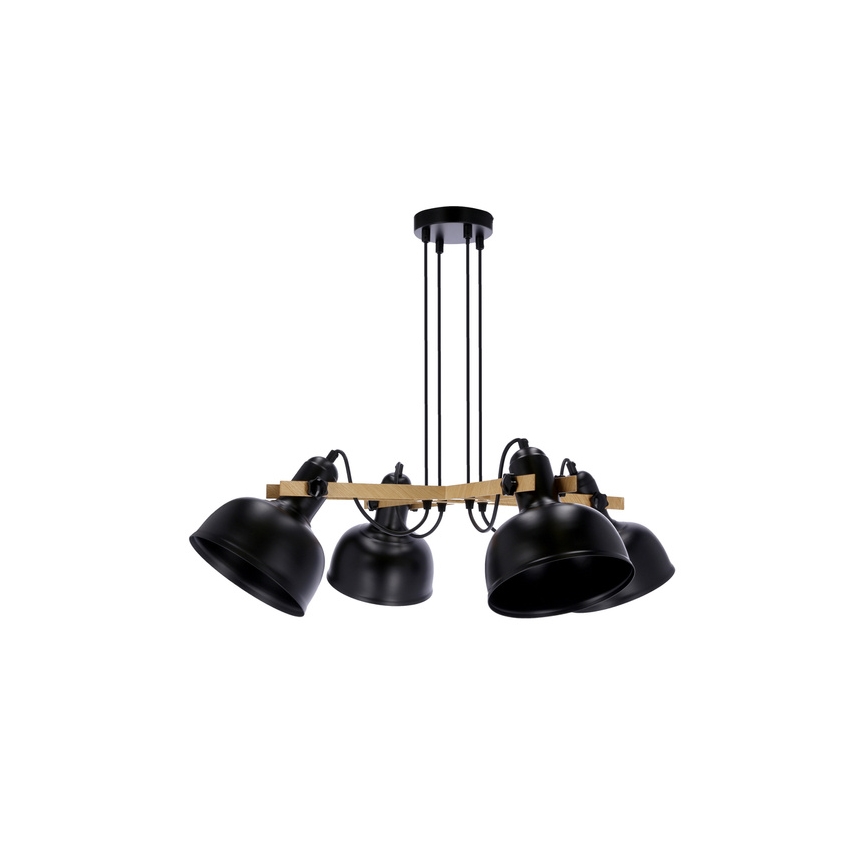 Candelabro suspenso RENO 4xE27/40W/230V preto/castanho