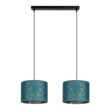 Candelabro suspenso REZO 2xE27/60W/230V turquesa