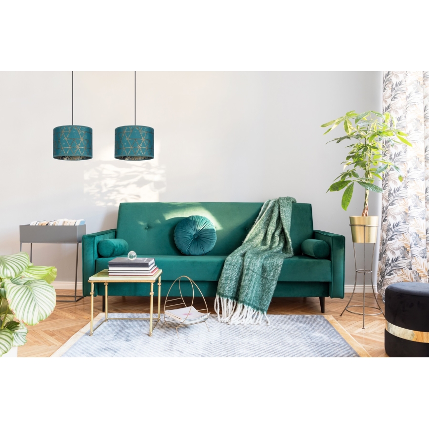 Candelabro suspenso REZO 2xE27/60W/230V turquesa