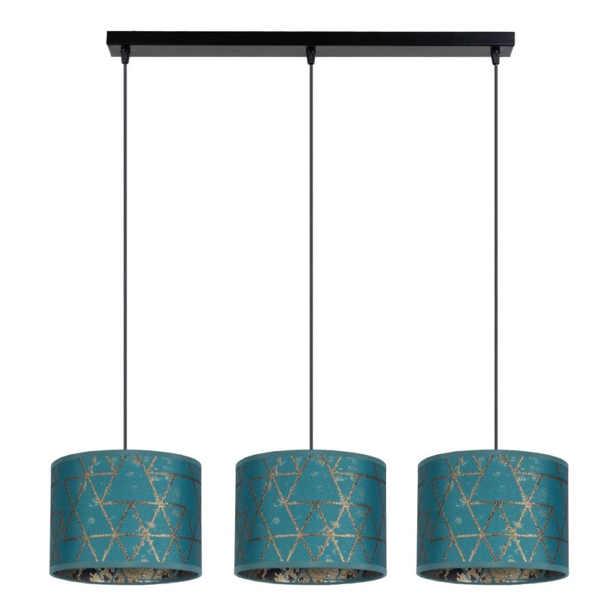 Candelabro suspenso REZO 3xE27/60W/230V turquesa