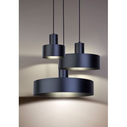 Candelabro suspenso RIF 1xE27/60W/230V d. 15 cm preto