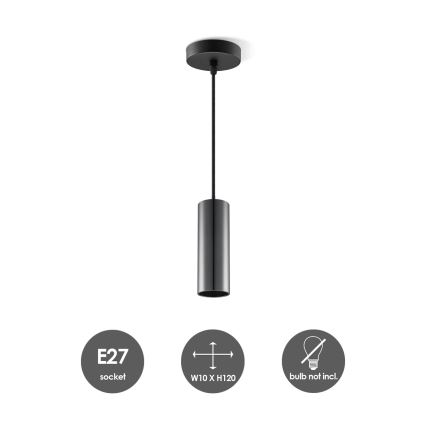 Candelabro suspenso SAGA 1xE27/40W/230V preto