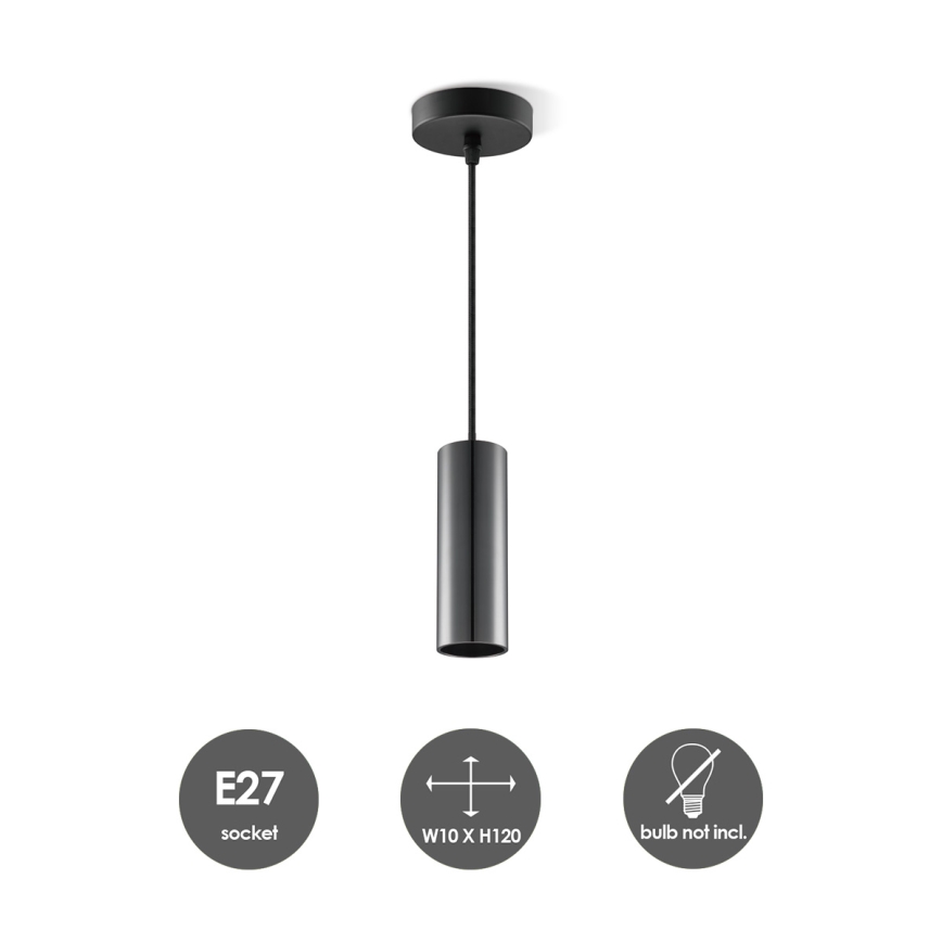 Candelabro suspenso SAGA 1xE27/40W/230V preto