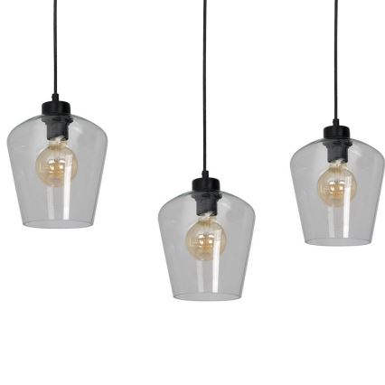 Candelabro suspenso SANTIAGO 3xE27/60W/230V transparente