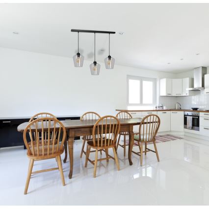 Candelabro suspenso SANTIAGO 3xE27/60W/230V transparente