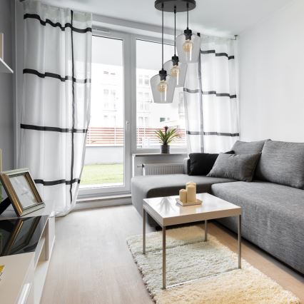 Candelabro suspenso SANTIAGO 3xE27/60W/230V transparente