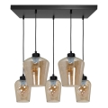 Candelabro suspenso SANTIAGO 5xE27/60W/230V castanho