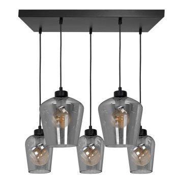 Candelabro suspenso SANTIAGO 5xE27/60W/230V preto