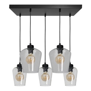 Candelabro suspenso SANTIAGO 5xE27/60W/230V transparente
