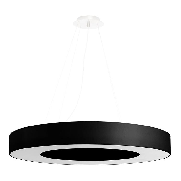 Candelabro suspenso SATURNO SLIM 6xE27/60W/230V d. 70 cm preto