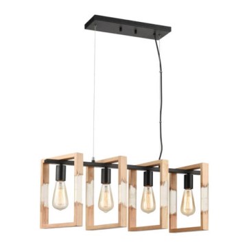 Candelabro suspenso SERIES 4xE27/11W/230V madeira/preto
