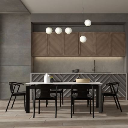 Candelabro suspenso SILIA 5xG9/12W/230V preto