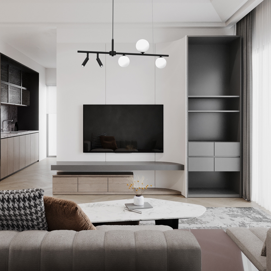 Candelabro suspenso SIRIO 5xG9/25W/230V preto