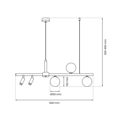 Candelabro suspenso SIRIO 5xG9/25W/230V preto