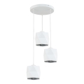 Candelabro suspenso SIRO 3xE27/15W/230V branco/prateado