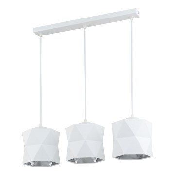 Candelabro suspenso SIRO 3xE27/15W/230V branco/prateado