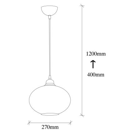 Candelabro suspenso SMOKED 1xE27/40W/230V
