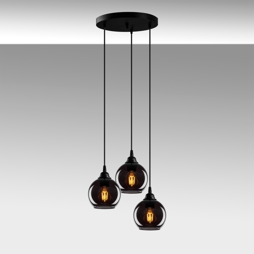 Candelabro suspenso SMOKED 3xE27/40W/230V