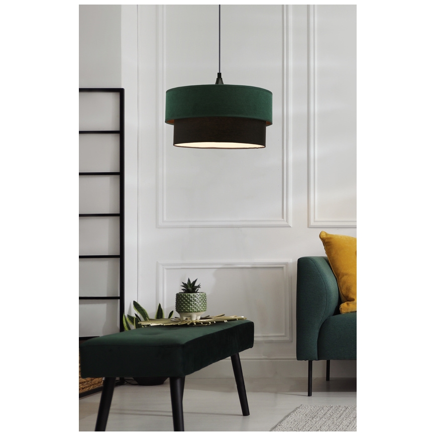 Candelabro suspenso SOLANTO 1xE27/60W/230V verde/preto