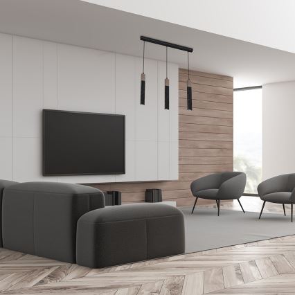 Candelabro suspenso SOLO 3xGU10/MR11/40W/230V preto