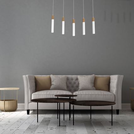 Candelabro suspenso SOLO 5xGU10/MR11/40W/230V branco