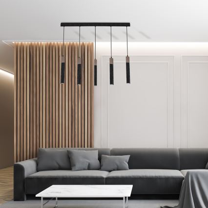 Candelabro suspenso SOLO 5xGU10/MR11/40W/230V preto