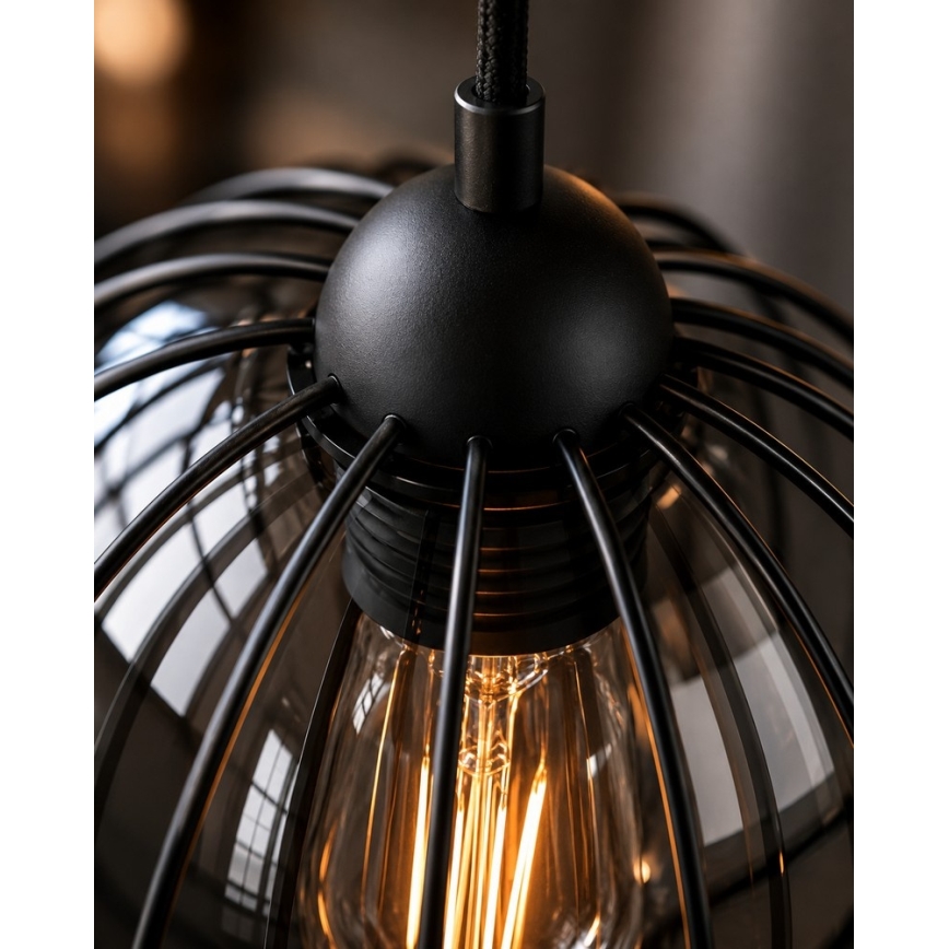 Candelabro suspenso SOLO BLACK 3xE27/60W/230V diâmetro 30 cm