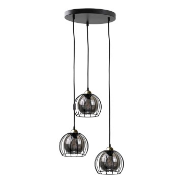 Candelabro suspenso SOLO BLACK 3xE27/60W/230V preto/dourado