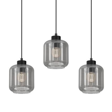 Candelabro suspenso SOMBRA 3xE27/60W/230V cinzento