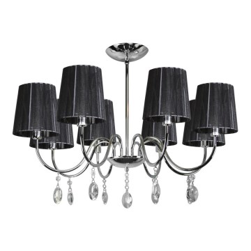 Candelabro suspenso SORENTO 8xE14/40W/230V preto