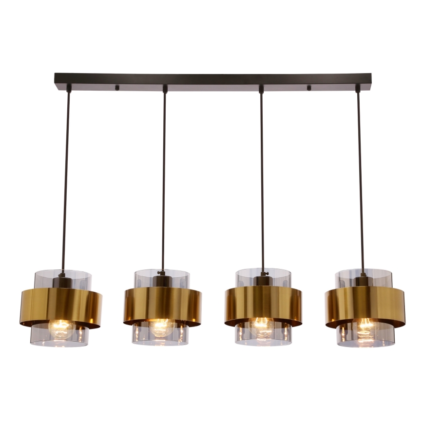 Candelabro suspenso SPIEGA 4xE27/60W/230V dourada/preto