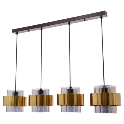 Candelabro suspenso SPIEGA 4xE27/60W/230V dourada/preto