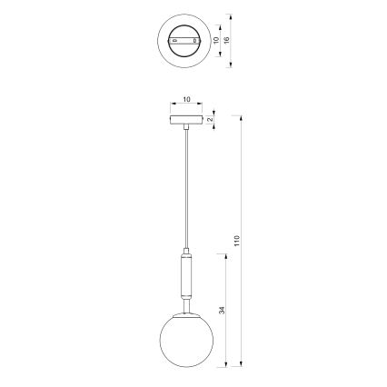 Candelabro suspenso SPIRA 1xE14/15W/230V preto