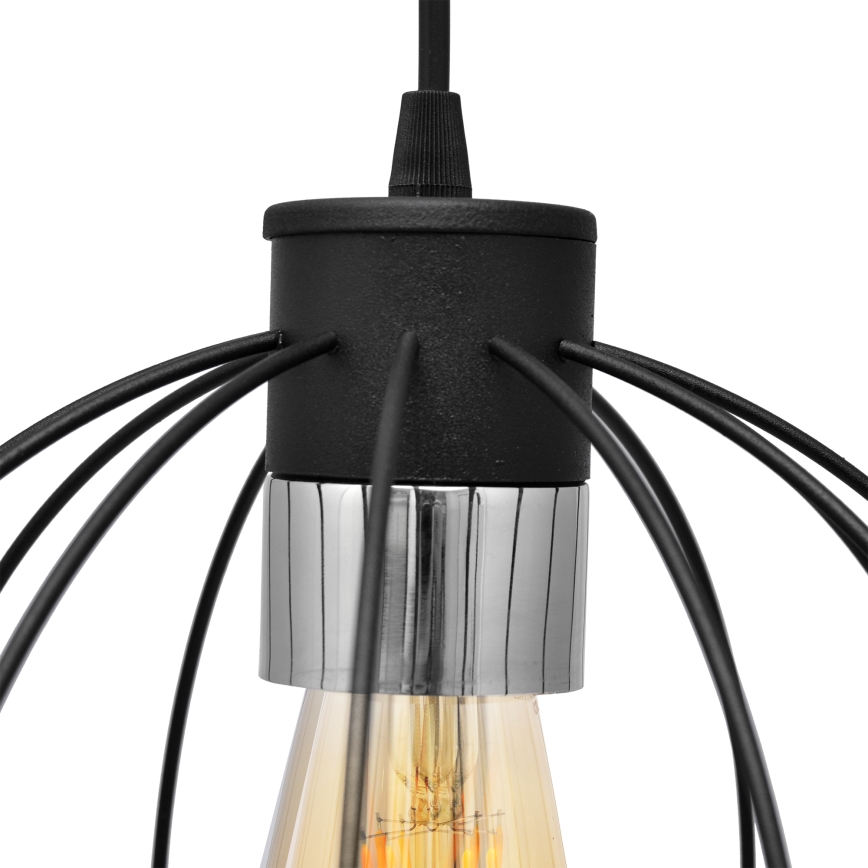 Candelabro suspenso STARLIGHT 1xE27/15W/230V preto/prateado