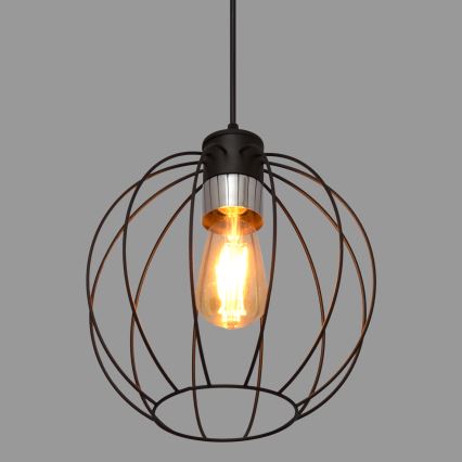 Candelabro suspenso STARLIGHT 1xE27/15W/230V preto/prateado