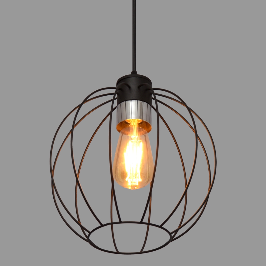 Candelabro suspenso STARLIGHT 1xE27/15W/230V preto/prateado