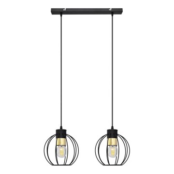 Candelabro suspenso STARLIGHT 2xE27/15W/230V preto/dourado