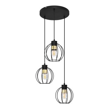 Candelabro suspenso STARLIGHT 3xE27/15W/230V preto/dourado
